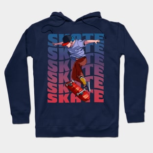 Skateboarder 360 Tre Flip Skater Skate Sk8er Boi Hoodie